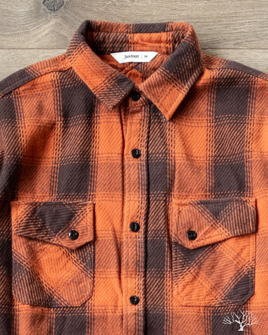 3Sixteen - Crosscut Flannel - Rust Twill M