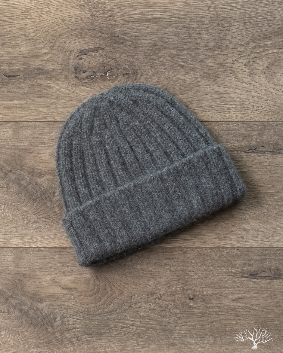 Cashmere 2x2 Rib Watch Cap - Grey