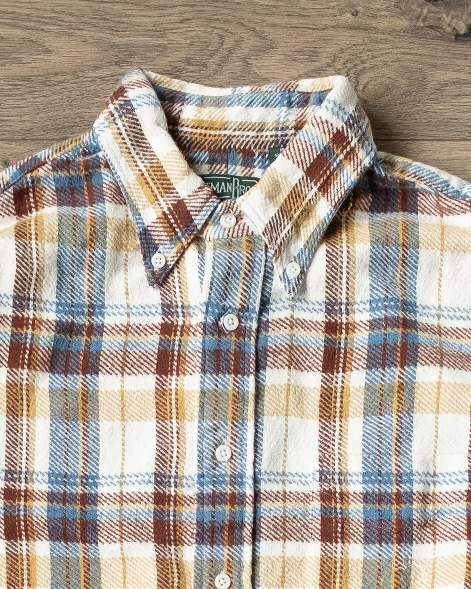 Gitman Vintage - White Brushed Triple Yarn Flannel Shirt