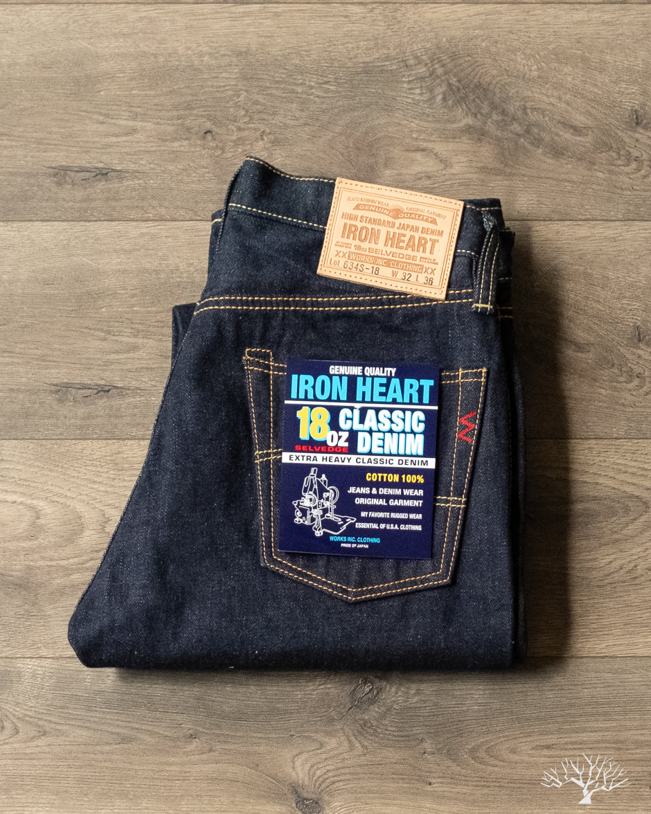 Iron Heart - IH-634S-18 - 18oz Vintage Selvedge Straight Denim – Withered  Fig