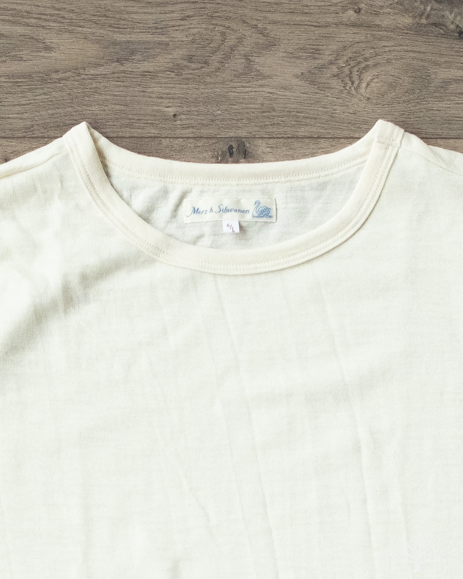 Stella Merino Wool Scoop Neck Tee - Natural White - wool