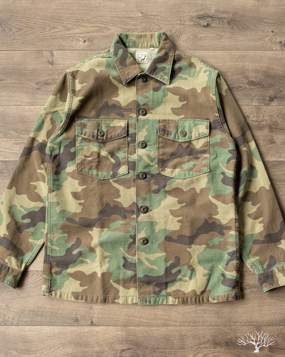 orSlow - U.S. Army Fatigue Shirt - Woodland Camo – Withered Fig