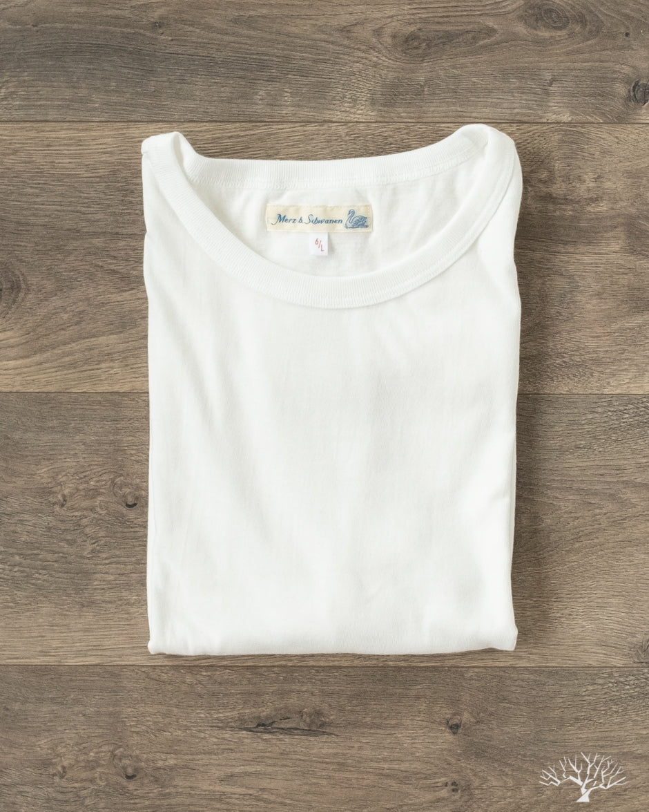 1950s Organic Cotton Loopwheel Tee - White