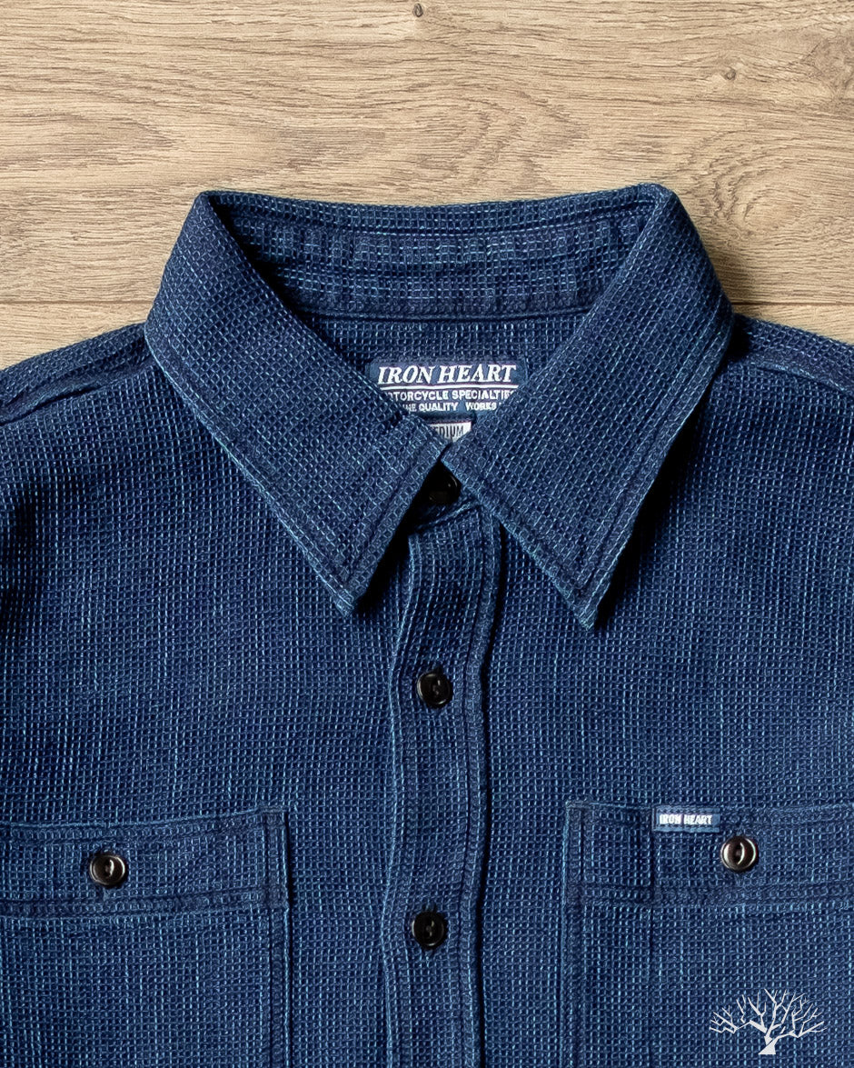 IHSH-96-IND - Waffle Work Shirt - Indigo