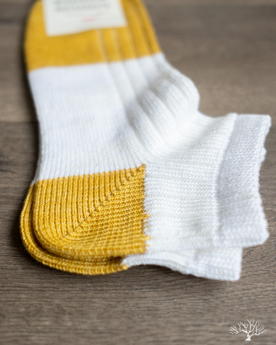 Linen Cotton Anklet Sock - Tram Yellow