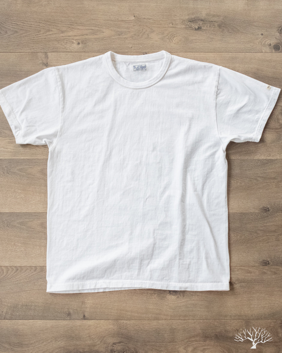 Flat Head Loopwheeled Blank T-Shirt - White