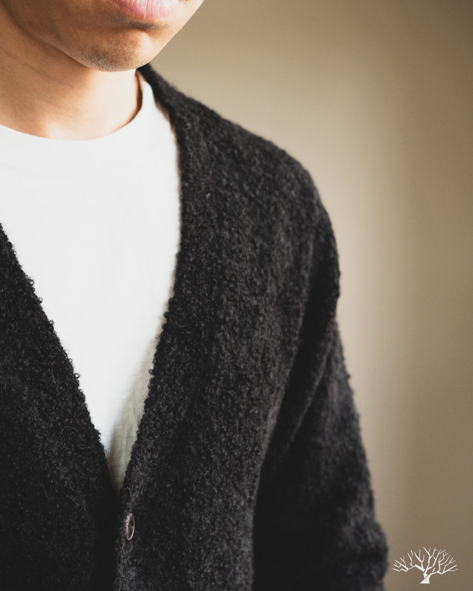 3sixteen V-Neck Cardigan - Black Boucle