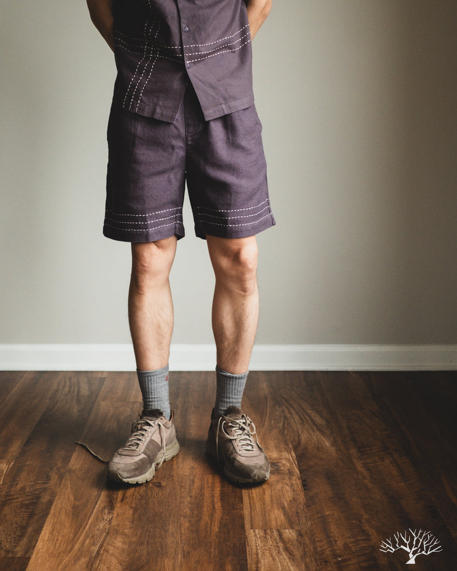 3sixteen Club Shorts - Plum Hand Stitch