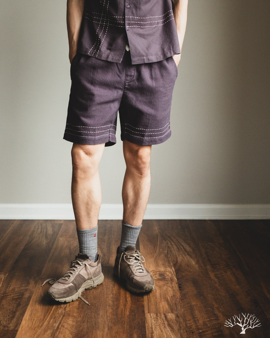 3sixteen Club Shorts - Plum Hand Stitch