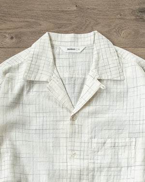 Loop Collar Shirt - Natural Crosshatch