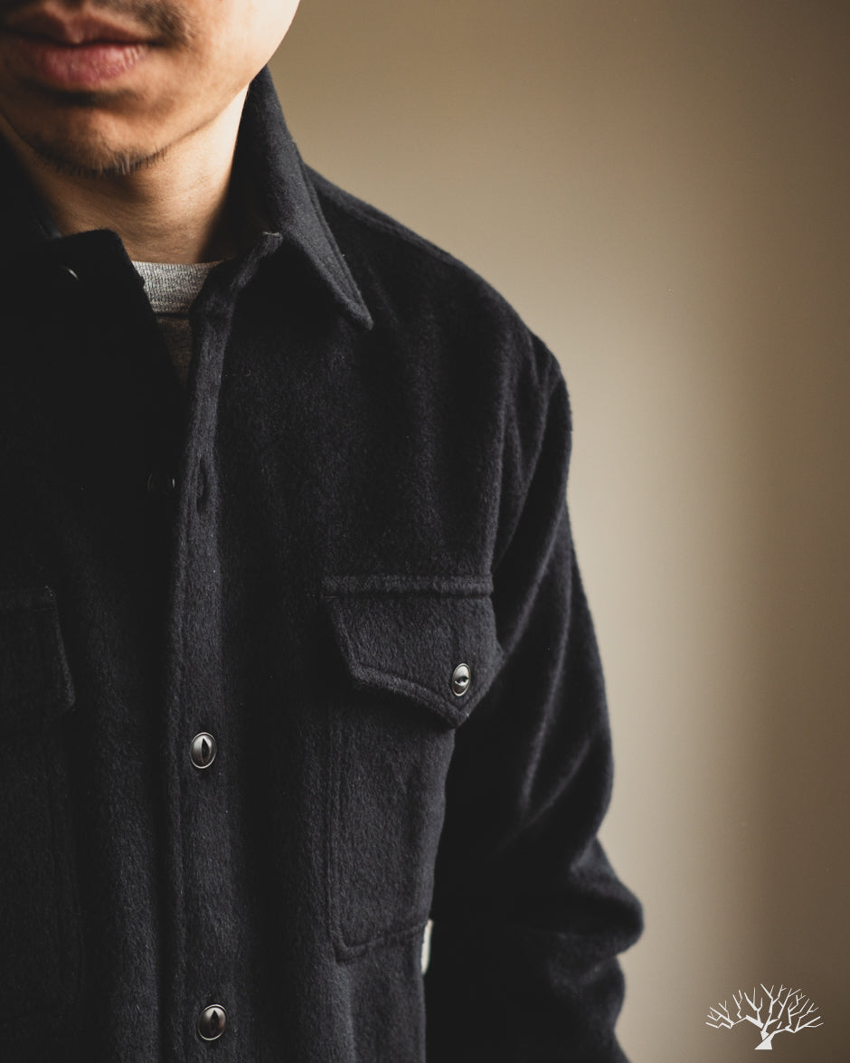 3sixteen USN Overshirt - Black Wool/Angora