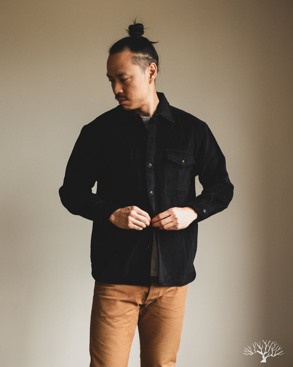 3sixteen USN Overshirt - Black Wool/Angora