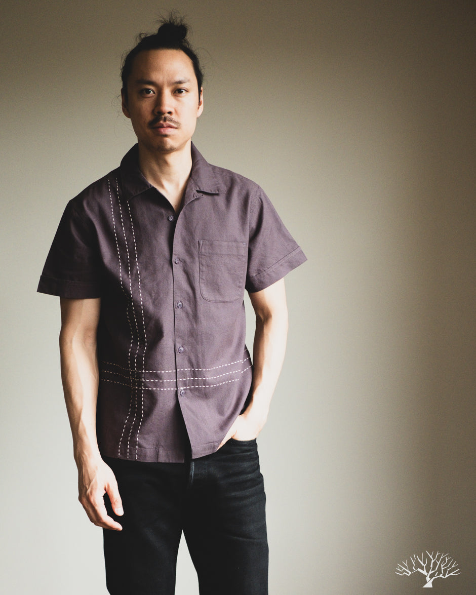 3sixteen Vacation Shirt - Plum Hand Stitch