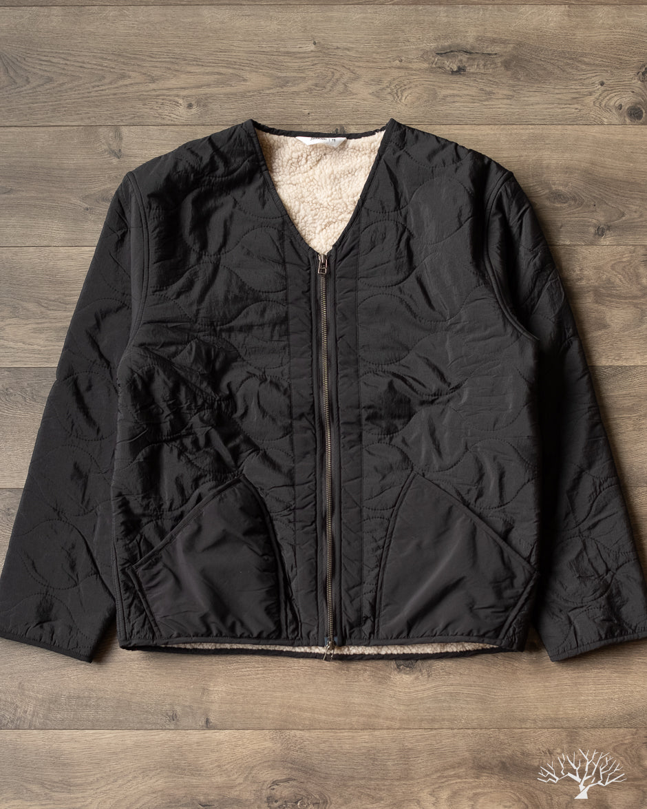 Zip Liner Jacket - Black Nylon Sherpa