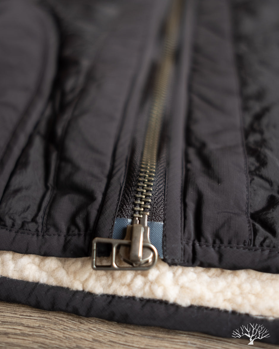 Zip Liner Jacket - Black Nylon Sherpa