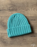 Câbleami Cashmere 2x2 Rib Watch Cap Turquoise