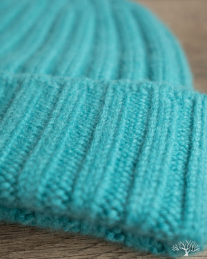 Câbleami Cashmere 2x2 Rib Watch Cap Turquoise