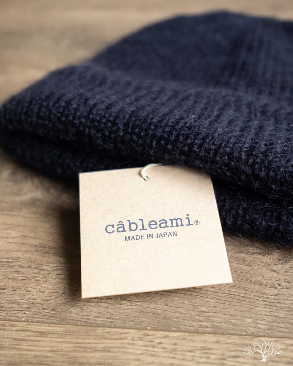 Cableami Mohair Watch Cap - Navy