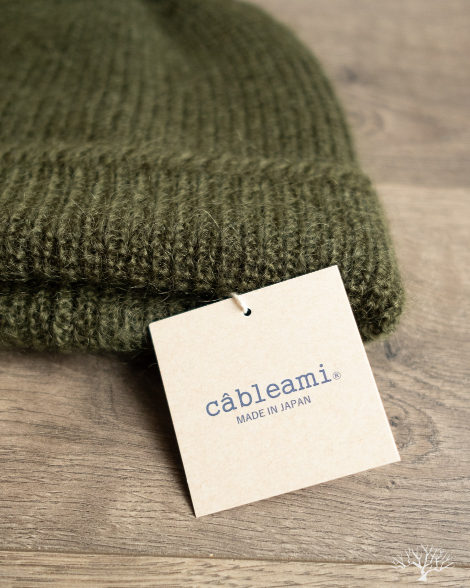 Cableami Mohair Watch Cap - Olive