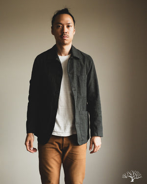 C.O.F. Studio Brewer Jacket - Herringbone Cotton Wool Forest Green