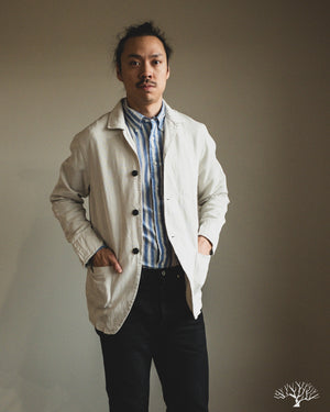 C.O.F. Studio Cotton/Linen Painter Jacket - Ecru