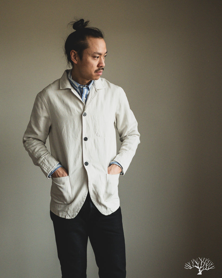 C.O.F. Studio Cotton/Linen Painter Jacket - Ecru