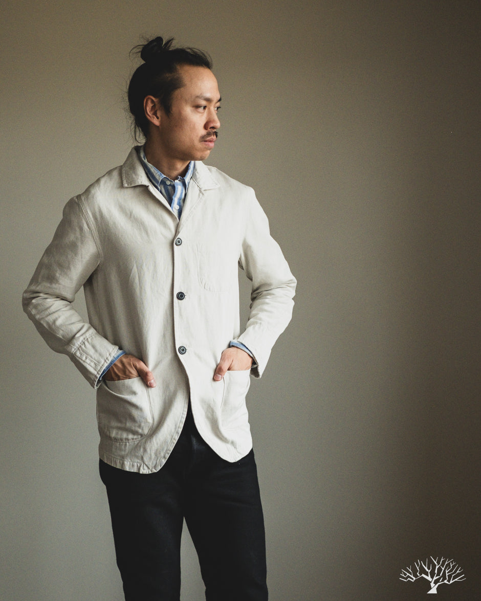 C.O.F. Studio Cotton/Linen Painter Jacket - Ecru