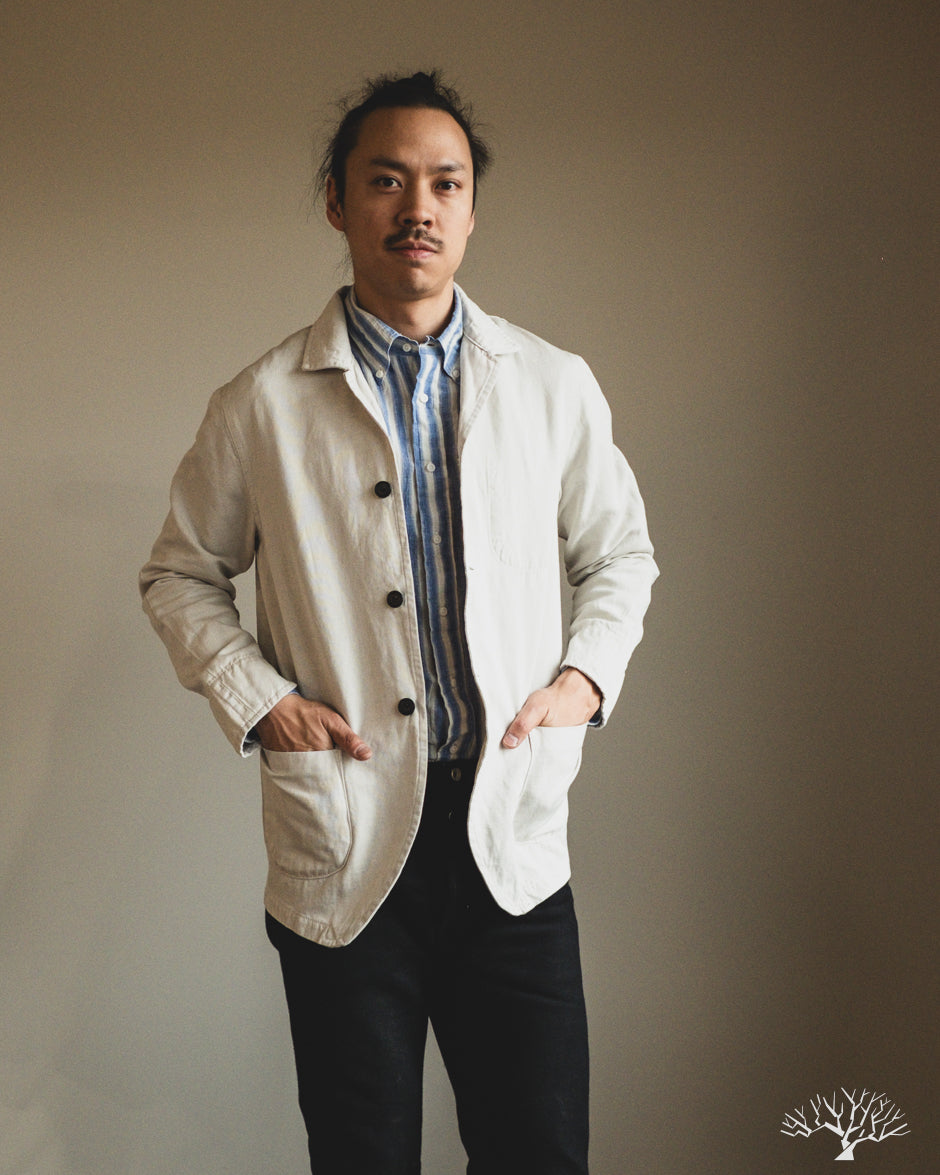 C.O.F. Studio Cotton/Linen Painter Jacket - Ecru