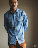 Dehen 1920 Drover Shirt - Light Indigo Chambray