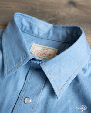 Dehen 1920 Drover Shirt - Light Indigo Chambray