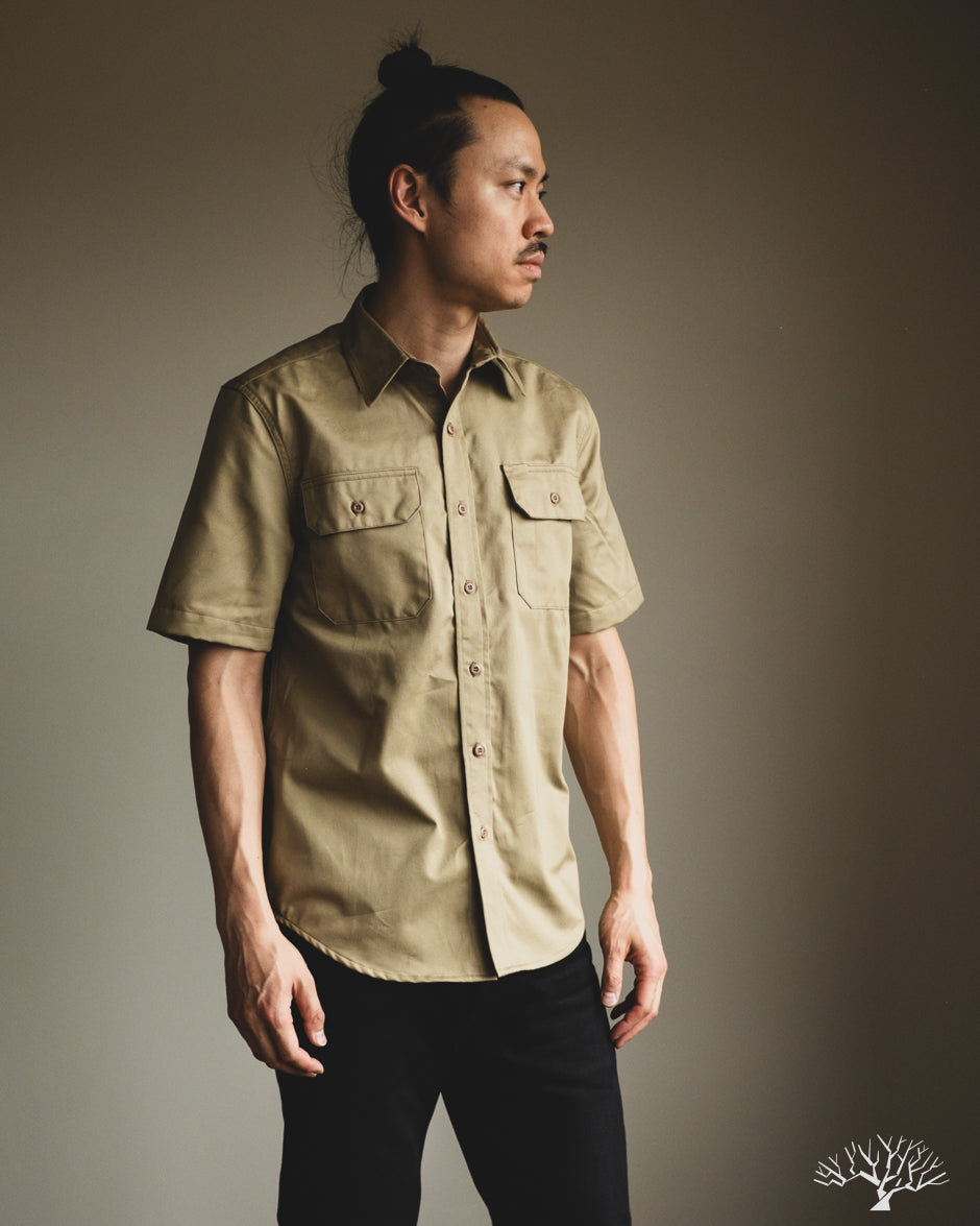 Dehen 1920 Short-Sleeve Drover Shirt - Alvord Khaki