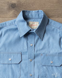 Dehen 1920 Short-Sleeve Drover Shirt - Light Indigo Chambray