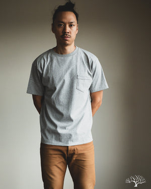 Denime 263 Crew Neck Pocket T-Shirt - Heather Grey