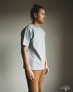 Denime 263 Crew Neck Pocket T-Shirt - Heather Grey