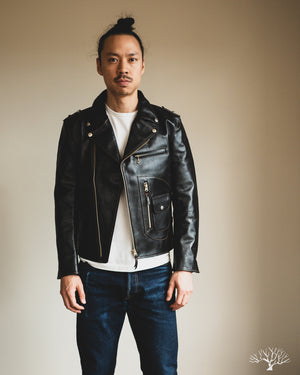 FN-LJ-HW004 - Horsehide Double Rider's Leather Jacket