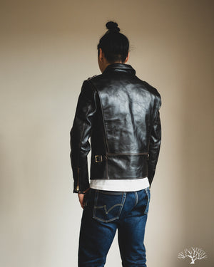 The Flat Head - FN-LJ-HW004 - Horsehide Double Rider's Leather Jacket ...