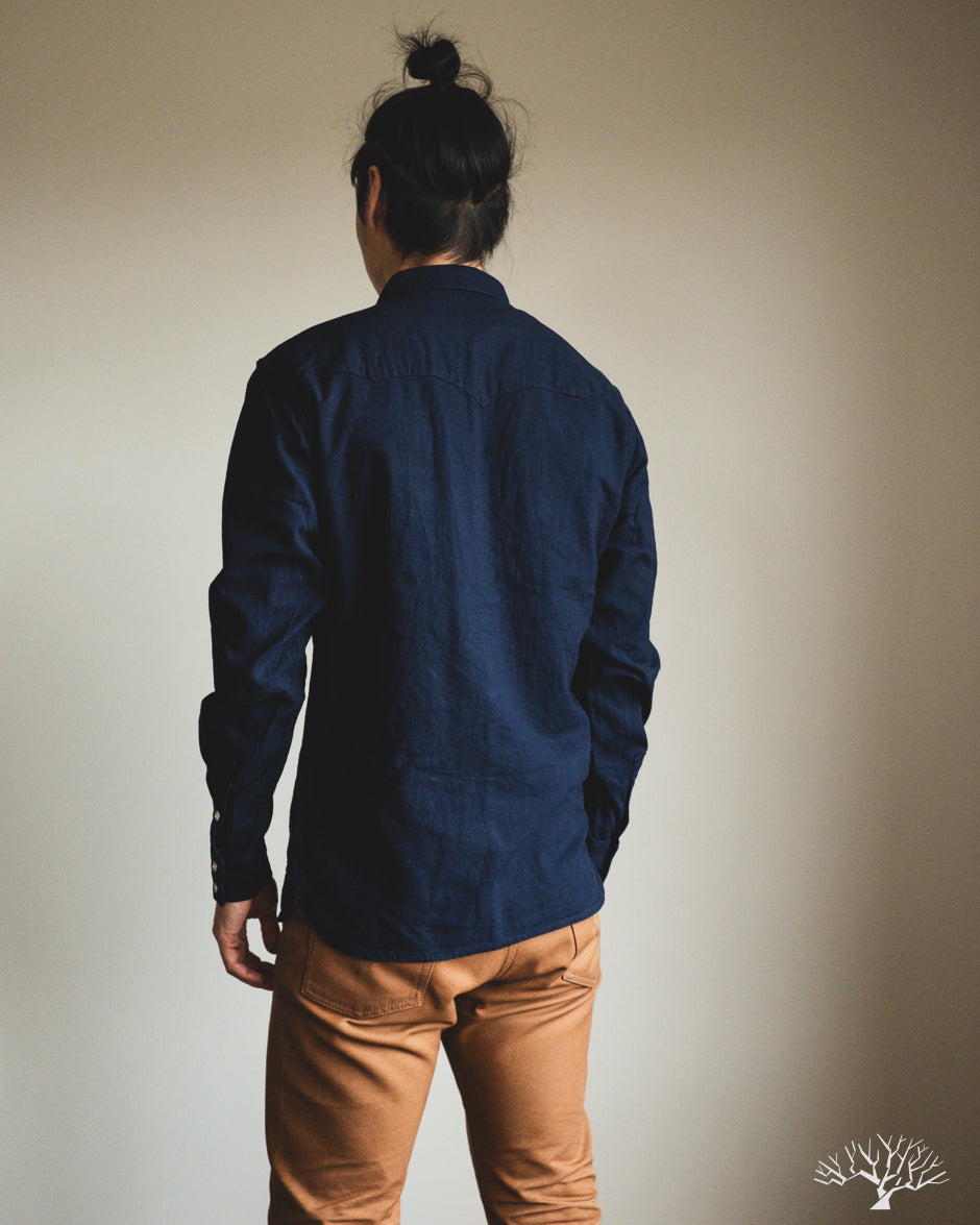 FN-SCW-002L - Indigo Dobby Western Shirt