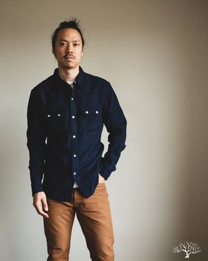 FN-SCW-002L - Indigo Dobby Western Shirt