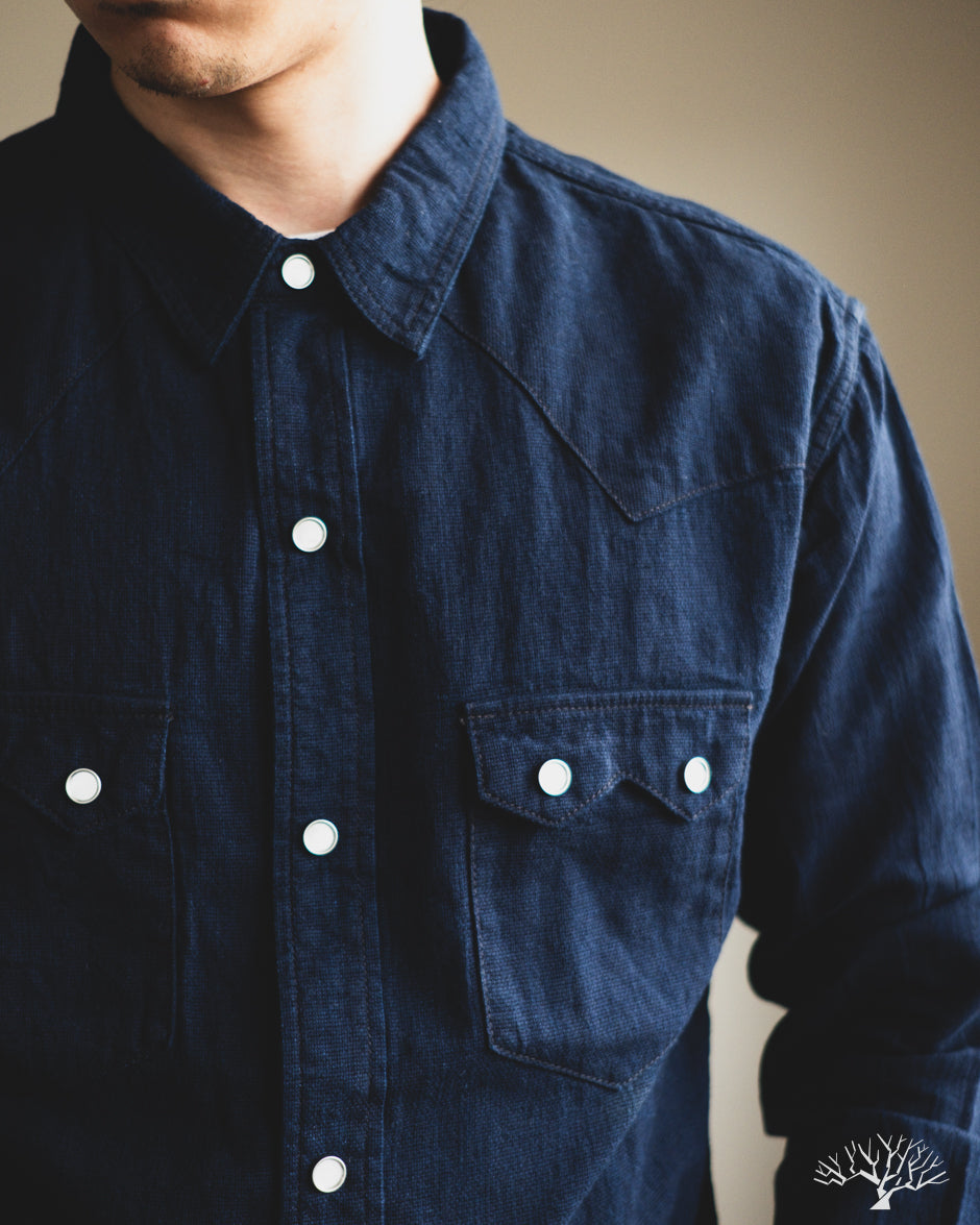 FN-SCW-002L - Indigo Dobby Western Shirt