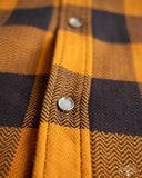 FN-SNW-101L - Block Check Flannel Western Shirt - Orange/Charcoal