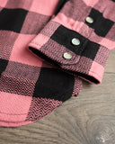 Flat Head FN-SNW-101L - Block Check Flannel Western Shirt - Pink/Black