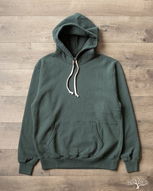 Flat Head FN-SWP-301 - Loopwheel Hooded Sweatshirt - Green