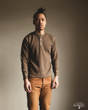 Flat Head FN-THLH-004 - Waffle Knit Henley Thermal - Olive