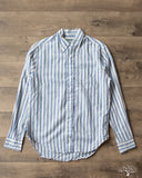 Gitman Vintage Blue Cotton/Ramie Cabana Stripe Long-Sleeve Shirt