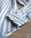 Gitman Vintage Blue Cotton/Ramie Cabana Stripe Long-Sleeve Shirt