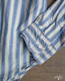 Gitman Vintage Blue Cotton/Ramie Cabana Stripe Long-Sleeve Shirt