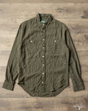 Gitman Vintage Olive Winter Seersucker Work Shirt