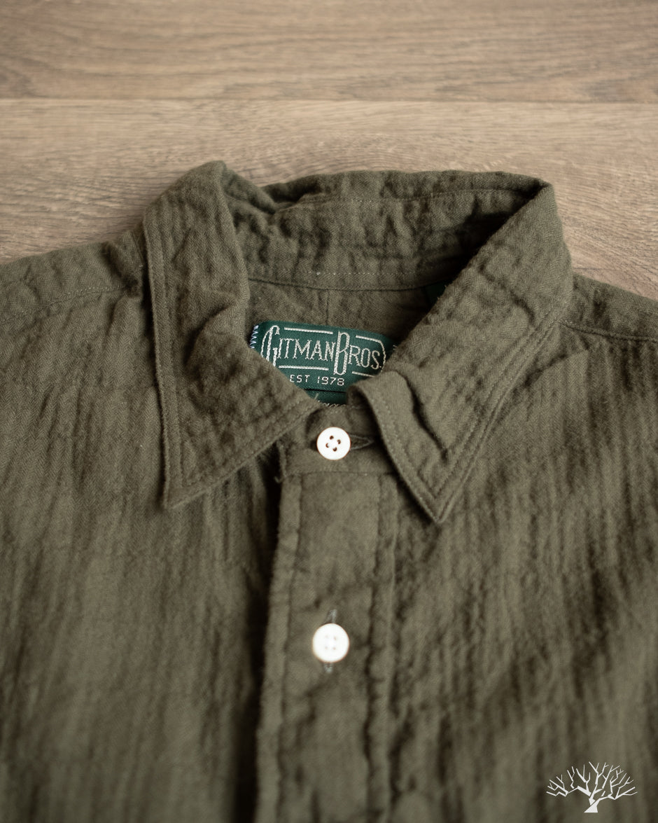 Gitman Vintage Olive Winter Seersucker Work Shirt