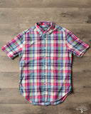 Gitman Vintage Purple Cotton/Linen Archive Madras Short-Sleeve Shirt