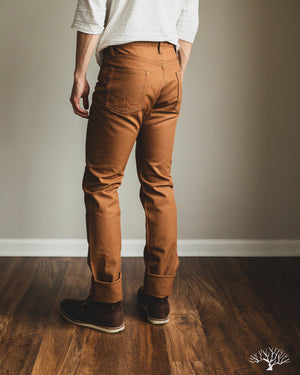 Iron Heart IH-888D - 17oz Duck High Rise Tapered Cut Pants - Brown